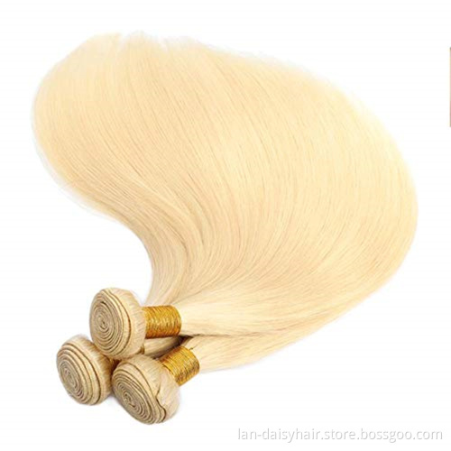 Malaysian Straight Hair Extension 613 Blonde  100% Human Hair Weave Remy Hair In Direct Wholesale